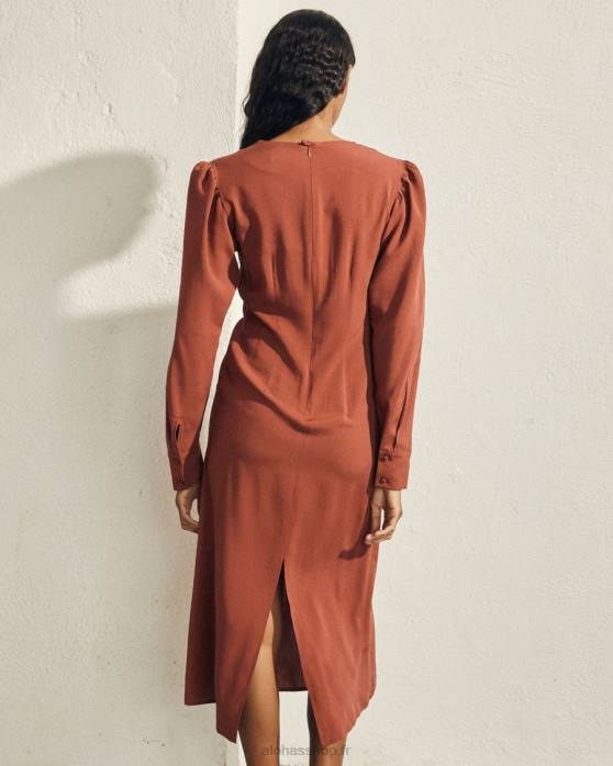 femmes terre cuite P64N1004 Alohas exclesa - robe marron