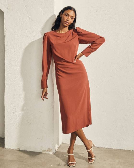 femmes terre cuite P64N1004 Alohas exclesa - robe marron