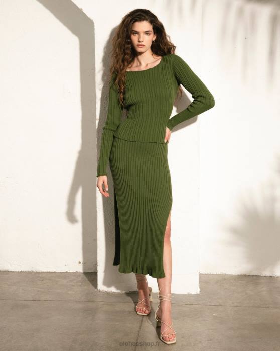 femmes vert émeraude P64N670 Alohas wise - jupe en maille verte