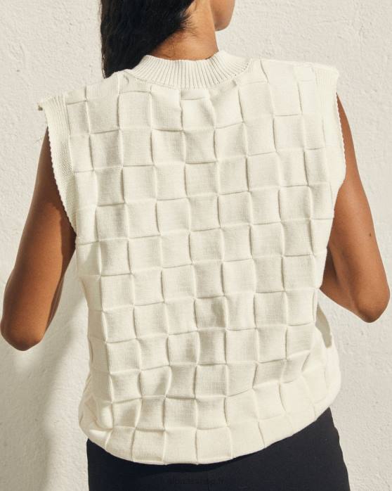 femmes Ivoire P64N714 Alohas temps plein - gilet en tricot blanc