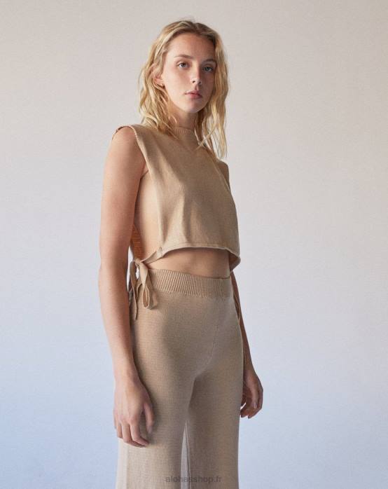 femmes beige amande grillée P64N908 Alohas refuge - haut en maille beige