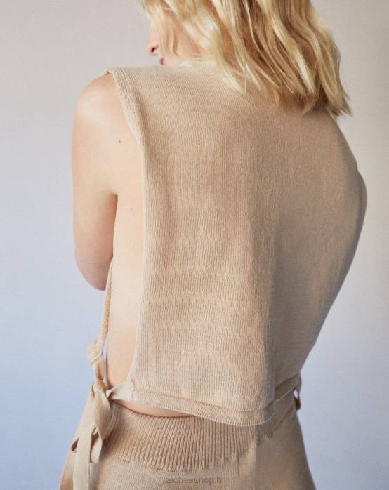 femmes beige amande grillée P64N908 Alohas refuge - haut en maille beige