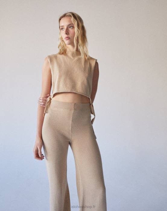femmes beige amande grillée P64N908 Alohas refuge - haut en maille beige