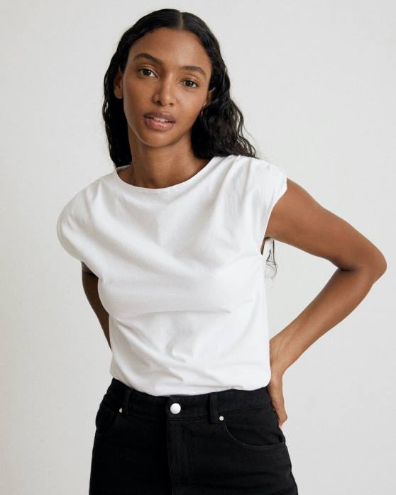femmes blanc P64N786 Alohas calme - haut en coton blanc