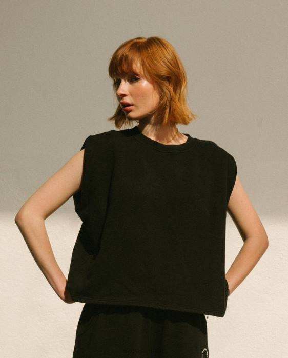 femmes noir P64N767 Alohas corretto - haut en coton noir
