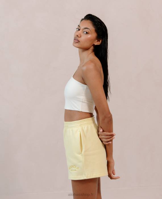 femmesP64N978 Alohas iconica - short en coton jaune