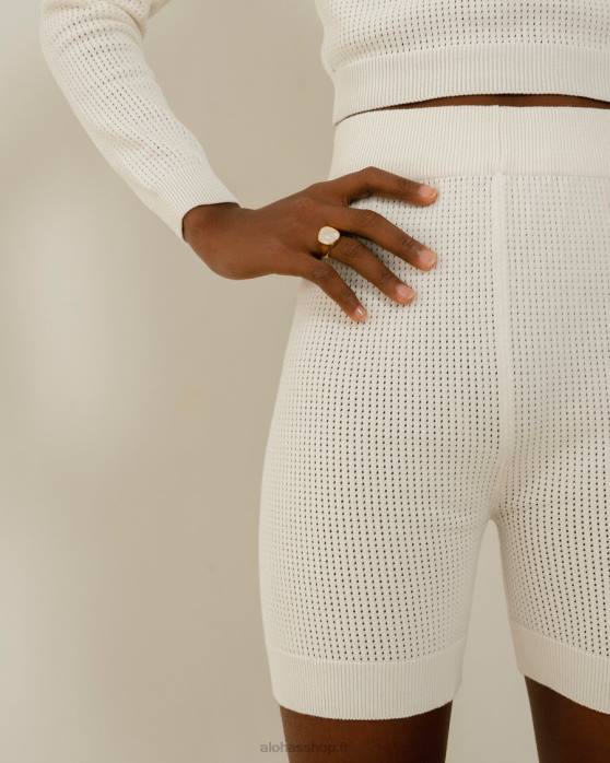 femmes Ivoire P64N801 Alohas recrue - short en tricot blanc