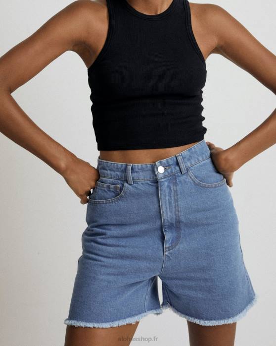 femmes bleu P64N867 Alohas berry - short en jean bleu