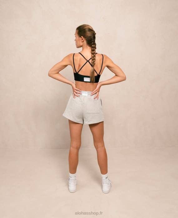 femmes gris chiné P64N980 Alohas iconique - short en coton gris