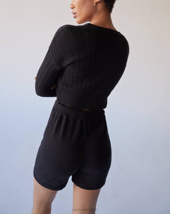 femmes noir P64N856 Alohas spacieux - short en maille noir
