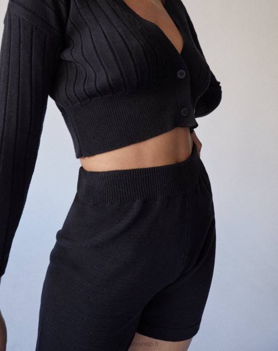 femmes noir P64N856 Alohas spacieux - short en maille noir