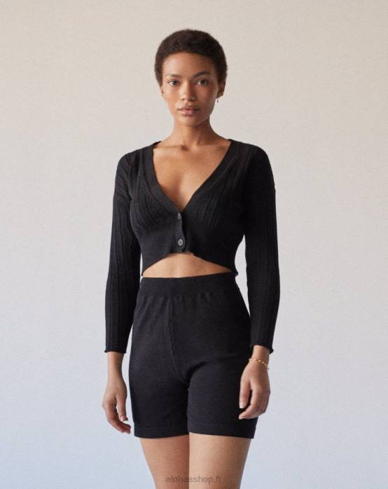 femmes noir P64N856 Alohas spacieux - short en maille noir