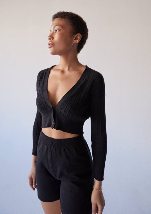 femmes noir P64N856 Alohas spacieux - short en maille noir