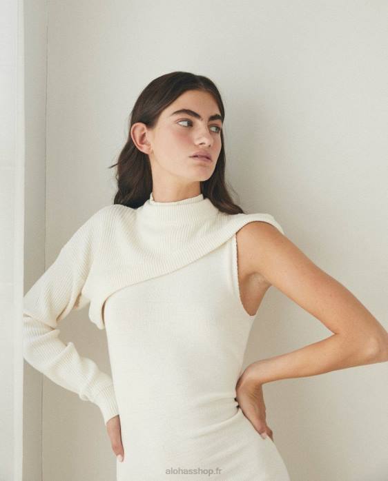 femmes Ivoire P64N875 Alohas créateur - haut en maille blanc
