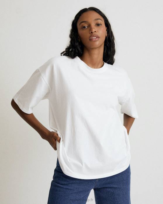 femmes blanc P64N861 Alohas slack - haut en coton blanc