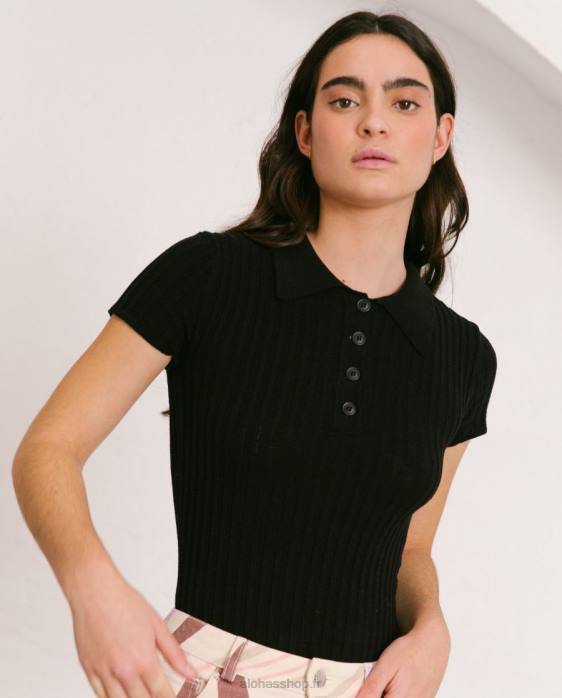 femmes noir P64N869 Alohas soft retro - top en maille noir