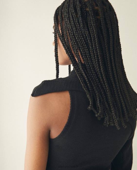femmes noir P64N876 Alohas créateur - top en maille noir