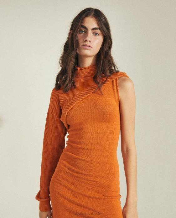 femmes orange clémentine P64N877 Alohas créateur - haut en maille orange