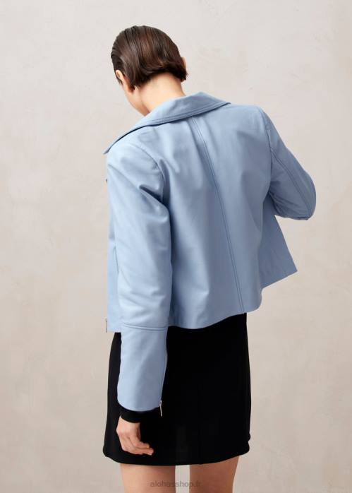 femmes Maui bleu P64N1024 Alohas tours - veste en cuir bleu