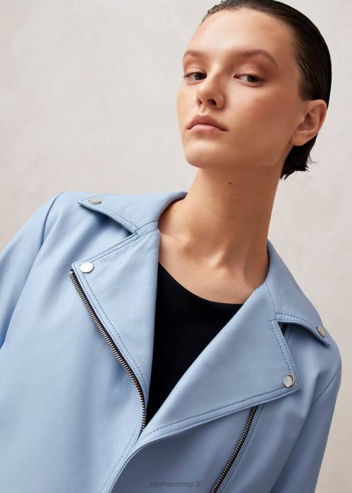 femmes Maui bleu P64N1024 Alohas tours - veste en cuir bleu