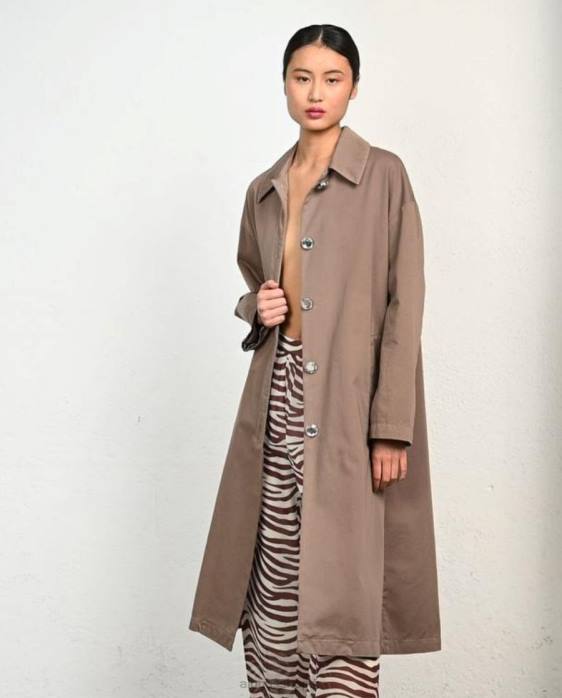 femmes brun muscade P64N1007 Alohas flash - veste en coton marron