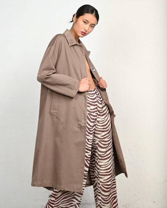 femmes brun muscade P64N1007 Alohas flash - veste en coton marron