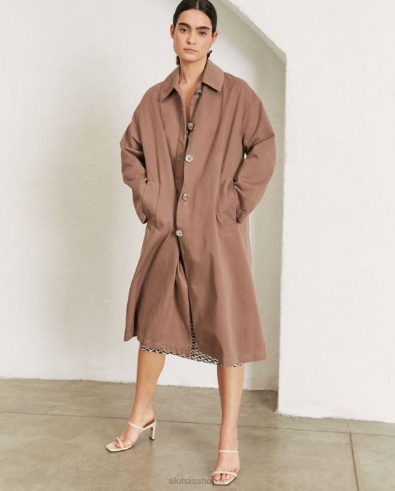 femmes brun muscade P64N1007 Alohas flash - veste en coton marron