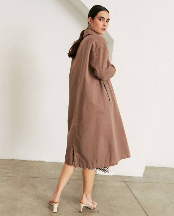 femmes brun muscade P64N1007 Alohas flash - veste en coton marron
