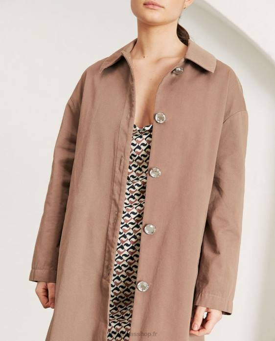 femmes brun muscade P64N1007 Alohas flash - veste en coton marron