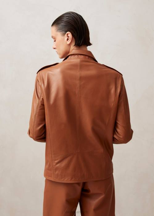 femmes chameau P64N1016 Alohas paris - veste en cuir marron