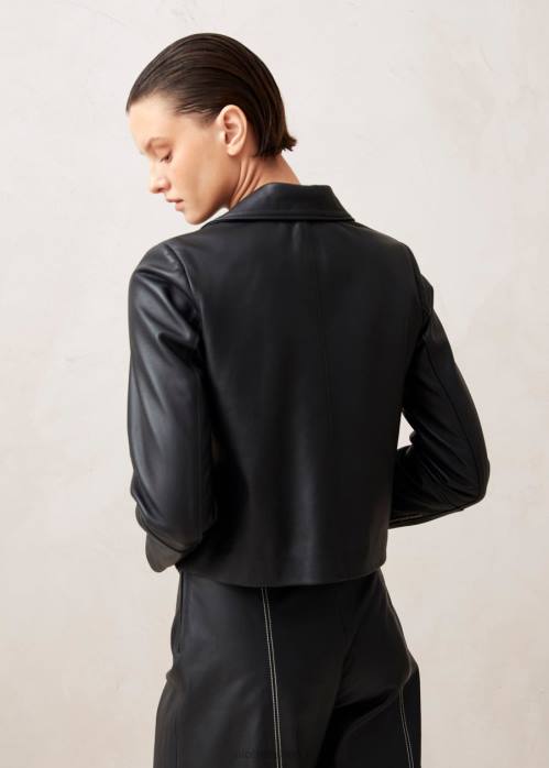 femmes noir P64N1023 Alohas tours - veste en cuir noir