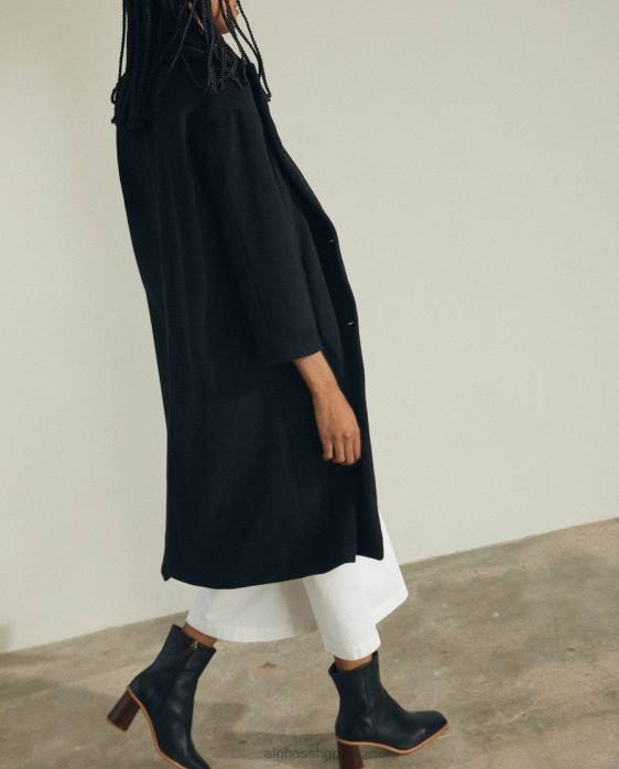 femmes noir P64N883 Alohas tentation - manteau en laine noir